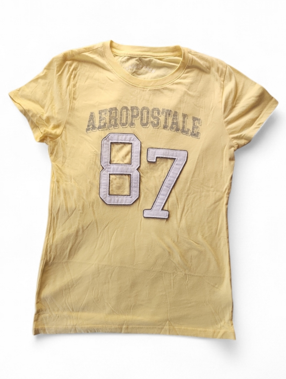 AEROPOSTALE 87 Varsity Graphic Tee 2024 - Soft Sunshine Yellow - Size L